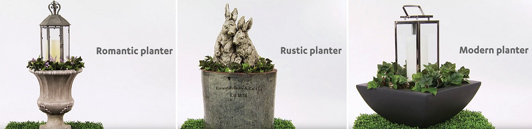 Romantic, Rustic or Modern planters